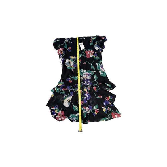 RALPH LAUREN V-neck Ruffled Hem Floral Print Georgette Drop Waist Dress 0 New - Picture 6 of 7